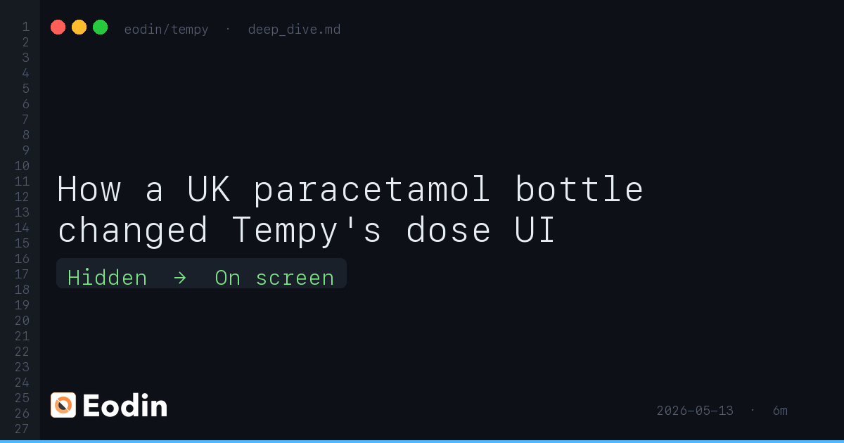 Tempy Stratton How a UK paracetamol bottle changed Tempy’s dose UI | Eodin